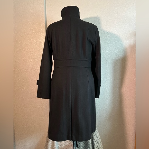 Kenneth Cole Black Wool Blend Funnel Neck Coat Size 14 - Picture 2 of 8
